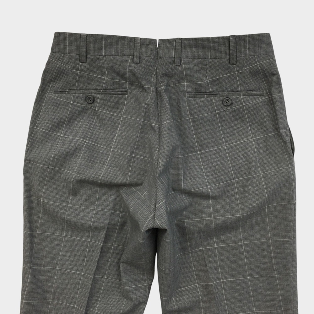 J. Hilburn Vitale Barberis Canonico Grey Plaid Wool Dress Pants Mens 31x30 - Picture 3 of 9